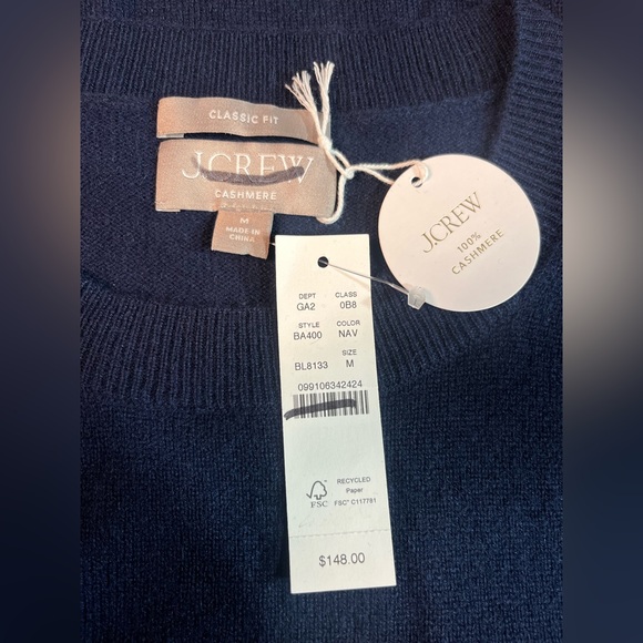 J.Crew Cashmere classic-fit crewneck sweater in navy - Picture 8 of 8